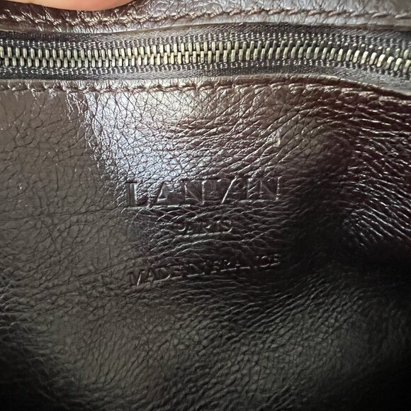 Lanvin Womens Brown Patent Leather Tote Bag 15 x 13 in - Picture 12 of 12